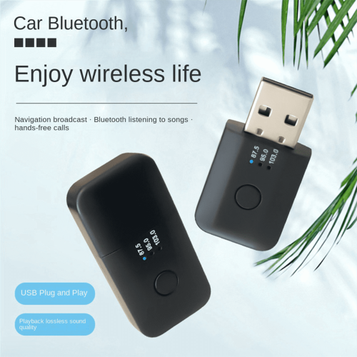 2X Δέκτης πομπού Bluetooth5.1FM αυτοκινήτου, κλήσεις handsfree, μίνι USB, κιτ αυτοκινήτου Bluetooth, 1