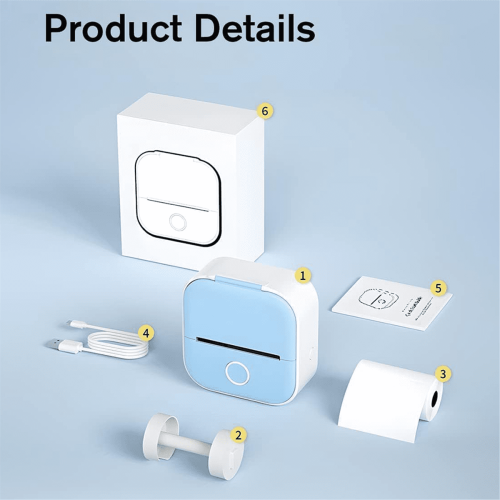 Print Pod stickerprinter, mini-zakprinter, inktloze stickerprinter, draagbare mini-thermische printer met printpapier 2