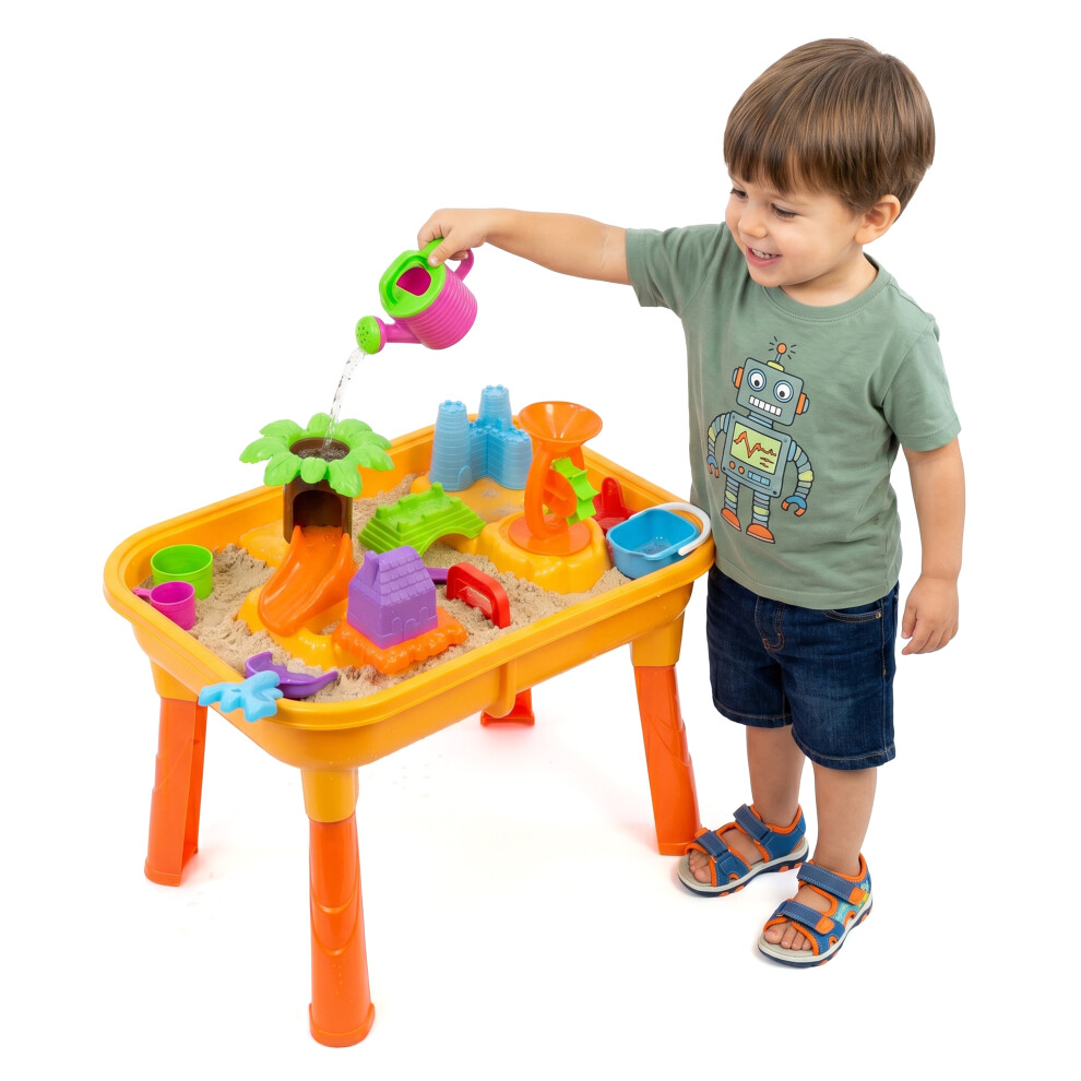The Magic Toy Shop Palm Sand And Water Table Garden Beach Sandpit Play Equipment Outdoor Kids Toy