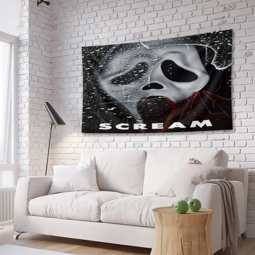Ταπισερί ταινίας Scream3*5FT αστεία ταπετσαρία τοίχου που παραδίδει τραγουδιστή 2