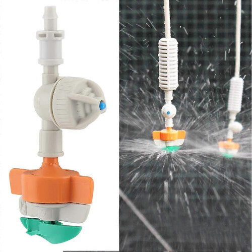 Rotary Sprinkler 5pcs, Antidrip Hanging Garden Irrigation Micro Drip Fitting 2