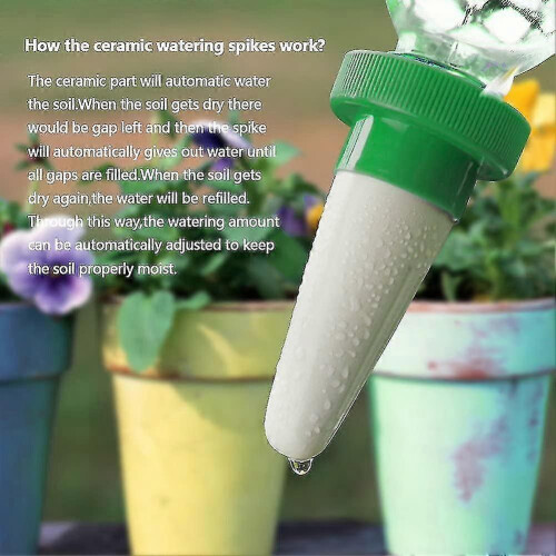 Ceramic Cone Plant Drip Irrigation Spikes, Automatic Watering Device for Potted Plants, 4 Pack 1