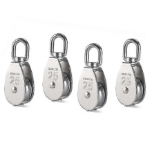 4pcs Single Pulley Block with 304 Stainless Steel Roller