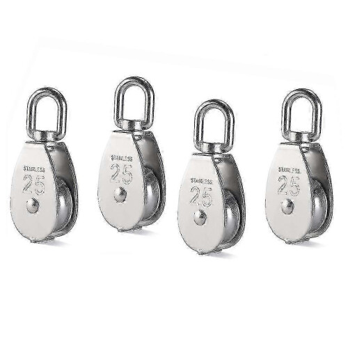 4pcs Single Pulley Block with 304 Stainless Steel Roller