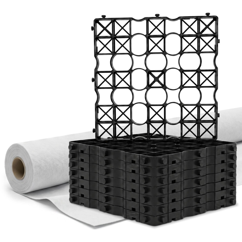 (3Mâ²) Gravel Grid & Geotextile Membrane - Heavy-Duty 1000 T/Mâ² Driveway Grids With 100 Gsm Non Woven Drainage Fabric Kit 5061064157920