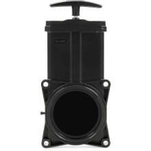 Waste valve with handle for RVs, includes gaskets and mounting hardware