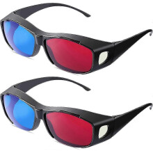 2 Pieces Red Blue 3D Glasses for Movies Games TVs Monitors Projectors