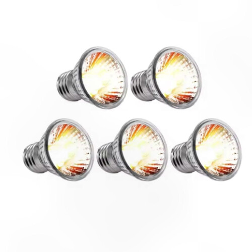 5-Pack 50W UVA UVB Reptile Bulbs for Basking and UV Lighting Solutions