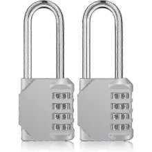 Padlock Digital Long Shackle. 4 Digit Combination Lock, Long, Weatherproof