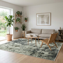 (240x320cm (8ftx10.7ft)-Frost) Washable with Rubber Backing Traditional Rug, Extra Large Area Rug with Floral Design & Non Slip Backing