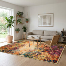(240x320cm (8ftx10.7ft)-Vibrant) Washable with Rubber Backing Traditional Rug, Extra Large Area Rug with Floral Design & Non Slip Backing