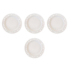 4Pcs Microwave Safe Ceramic Dessert Plates White Small Plates for Home