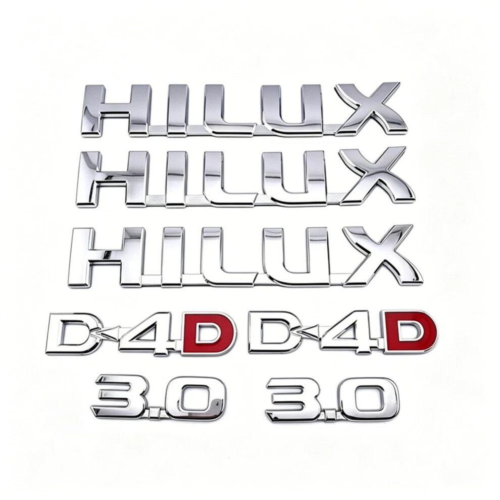 ( Set) For Toyota Hilux N70 2005Â2015 Chrome Badge Emblem Set 7Pcs Hilux D4d 3.0 Silver/Black 4069369540592