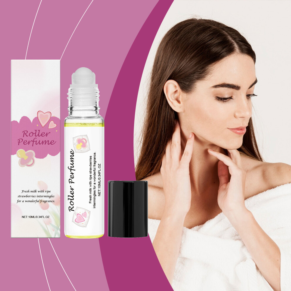 (A) Women's Roll- Perfume Has A Unique Aroma And Long-lasting Sweet Confident Gentle And Romantic Strawberry Milk Aroma 10ml
