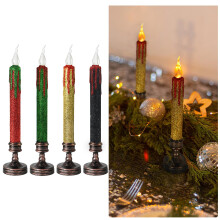 2er-Set flammenlose LED-Kerzenlampen mit flackerndem Licht