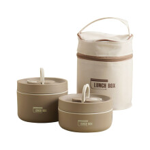 Conjunto de lancheira térmica portátil Uanit, empilhável, em aço inoxidável, com bolsa e colher.