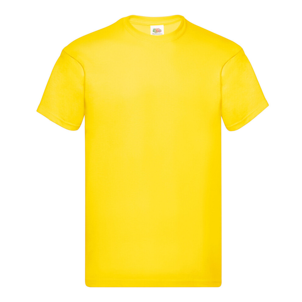 Fruit Of The Loom (M, Yellow) Mens Original Heather T-Shirt