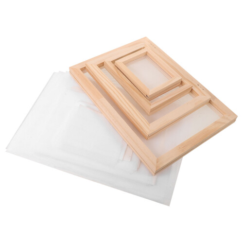 1Set Durable Wooden Paper Making Screen Frame Kit with Sponge for DIY