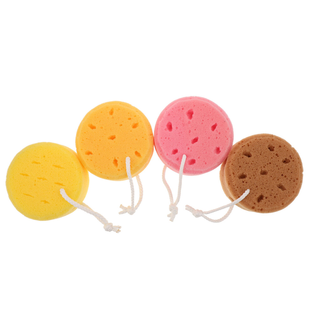 Happyyami 4Pcs Lightweight Bath Sponges Soft Shower Pouf For Sensitive Skin