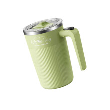 Stainless Steel 450ml Coffee Cup Automatic Stirring USB-Green