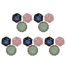 15Pcs Ceramic Sauce Plates Japanese Style Assorted Colors for Dipping