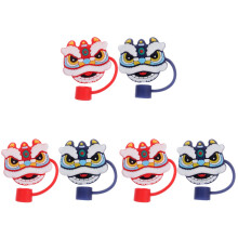 6Pièces Caches Embouts Silicone Colorés Pour Pailles