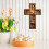 Wooden Easter Cross Wall Hanging - Solid Wood Spring Decor 1