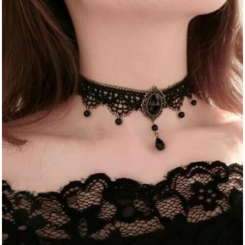 Gothic-Spitzenchoker-Halskette im viktorianischen Stil