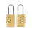 Zinc Alloy Digital Hanging Padlock Brass Color 2pcs 1