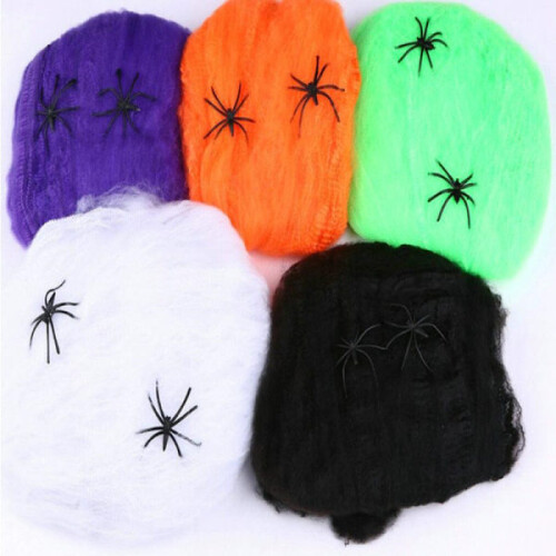 Halloween - Edderkoppespind / Edderkoppespind med 2 edderkopper Lilla