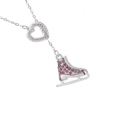 Fashion Candy Hues Ice Skates Necklace-p urple diamond1