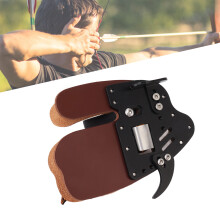 Fingertab aus echtem Leder für Bogenschießen Größe M Schwarz/Braun