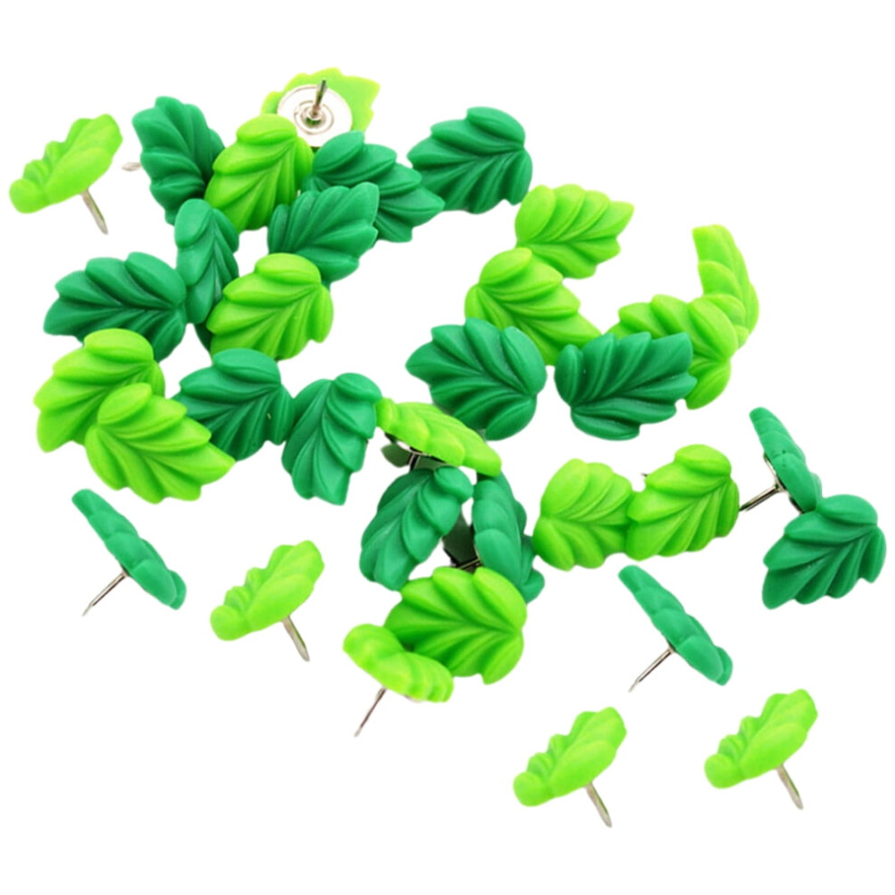 Green Leaf Push Pins For Bulletin Boards 30Pcs 972745818175