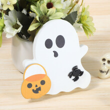Halloween ghost decor wooden tray witch sign indoor display