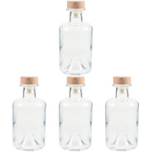4Pièces Bouteille Vin Verre Transparent Compacte Facile Nettoyage