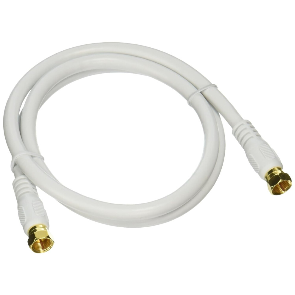 Rg6 Quad Shield Coaxial Cable With F Connector 3 Ft White 9336866013894