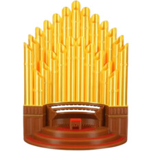 Pipe Organ Pen Holder Resin Gold Desk Accessory