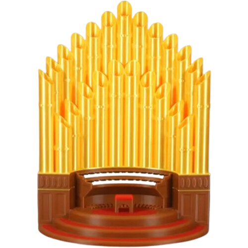 Pipe Organ Pen Holder Resin Gold Desk Accessory