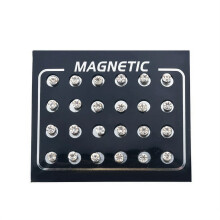 Opolski Rhinestone Magnetic Stud Earrings Unisex 12 Pairs