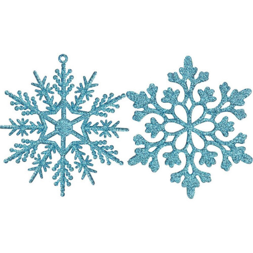 Black Plastic Christmas Snowflake Ornaments 24PCS