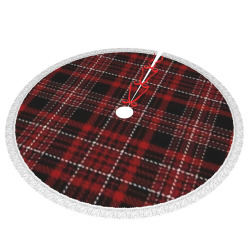 Christmas tree skirt plaid 36 inch 1