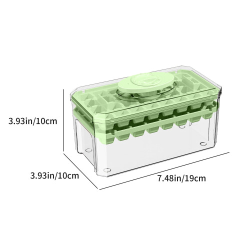 Ice Tray with Lid and Shovel, Large-Capacity 64-Cube Mold 2