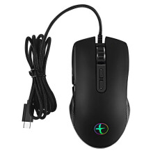 USB C-mus Type C Ergonomisk kablet mus RGB Optisk mus