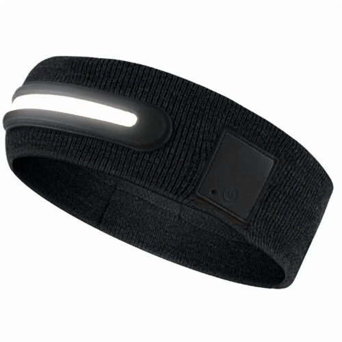 LED løbepandebånd – åndbart, justerbart, sort