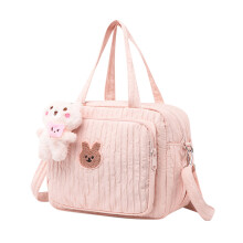 Bolsa para fraldas de bebê em nylon com alça ajustável, 24x20x14cm