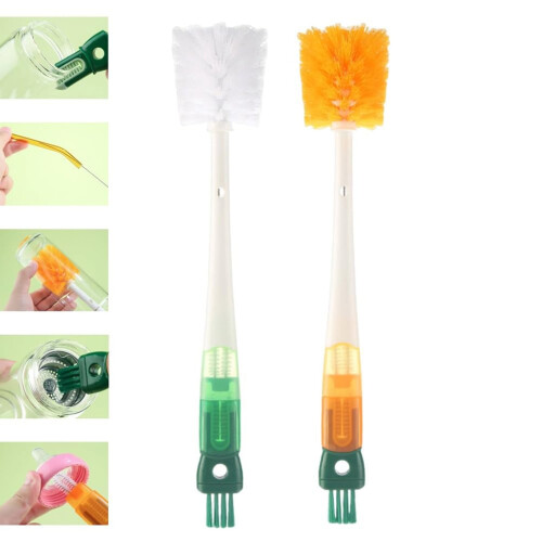 Shape Cup Brush 5-in-1 Long Bottle Cleaner with Cap 2
