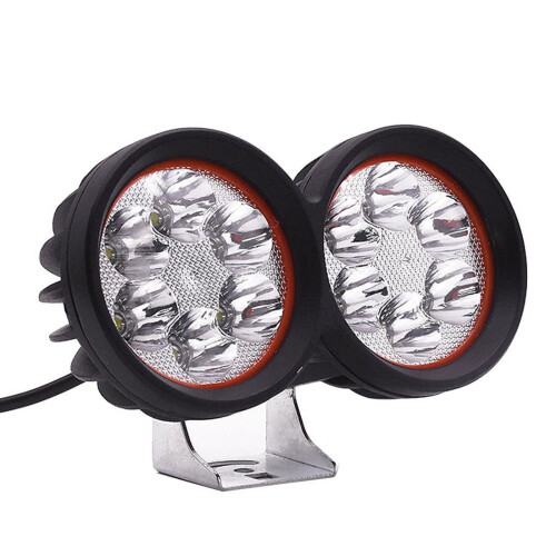 Faro a LED per moto con clacson, nero, 12-80V