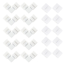 20 darabos forrasztásmentes L alakú LED csatlakozók 10 mm-es, 4 tűs vezetékekhez