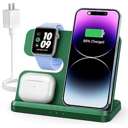 Ασύρματος σταθμός φόρτισης 3 σε 1 για iPhone, Apple Watch &