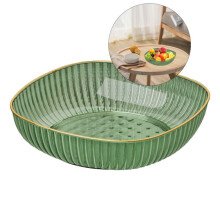 Groen transparant snackbord – 23,5 cm, milieuvriendelijk PC
